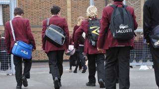 Pupils walking to school