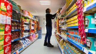 Supermarket shelves