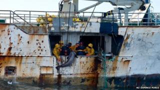 Fishing vessels in the Southern Ocean