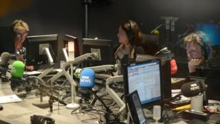 (l-r) Corrie Corfield, Mishal Husain and Sarah Montague during the Today programme broadcast on 10 October 2013