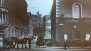 Black and white image of Cross Street