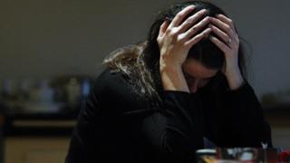 Distressed woman
