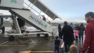 walking to the plane