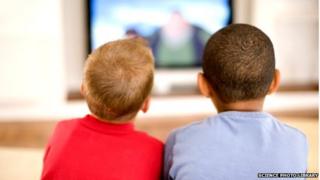 Children watching television