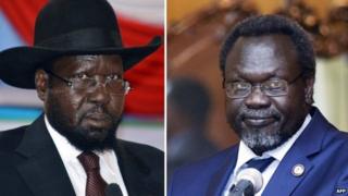 President Salva Kiir (left) and rebel commander Riek Machar. File photo