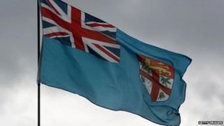 The Fijian flag is pictured on December 7, 2006 in Suva, Fiji