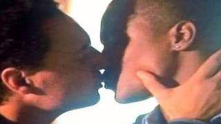 A screen grab of the kissing scene