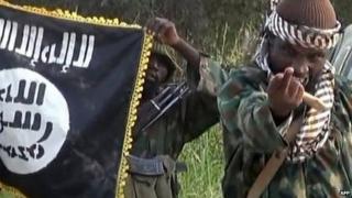 Boko Haram's leader taken from a video released by the group in October 2014