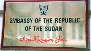 Sudan embassy sign
