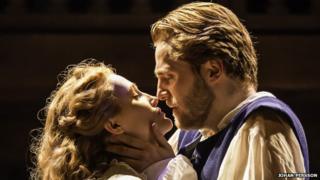 Eve Ponsonby and Orlando James in Shakespeare in Love