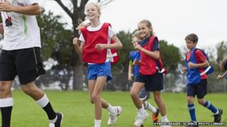 children exercising