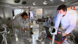 Inside the target chamber