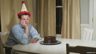 Lonely an with cake