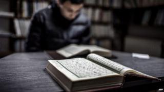 A copy of the Koran on a table