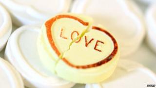 A broken loveheart sweet