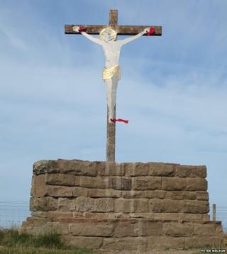 Crucifix on Workington slag banks