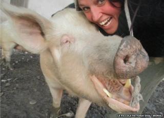 Federica and pig