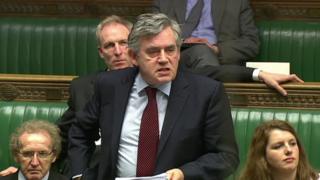 Gordon Brown speaking in the House of Commons