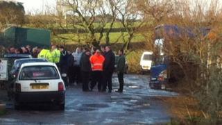 Employees gather at the Summercourt depot