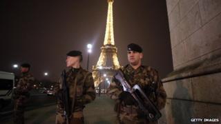 Eiffel Tower under guard