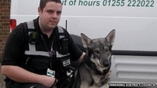 Ziggy the dog with dog warden