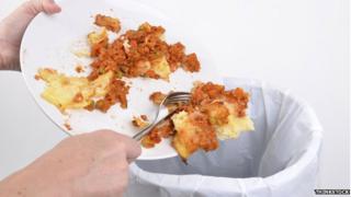 Food being put in bin