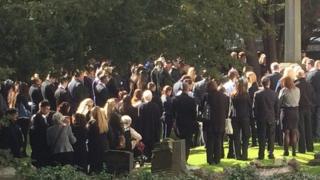 Hundreds outside the church