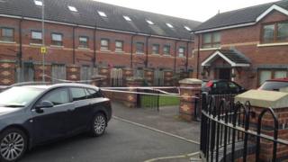 A police cordon is in place at the scene of the shooting