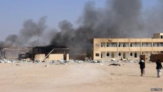 Aftermath of explosion at diary factory in Hudaydah, Yemen (1 April 2015)