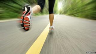 Feet of someone running