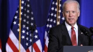 Joe Biden delivering a speech on 9 April