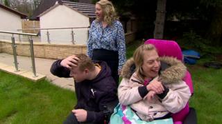 Paula Mckay and her children Natasha and Patrick Jackson