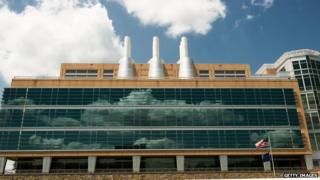 An exterior shot of part of the Federal Bureau of Investigation (FBI) crime laboratory