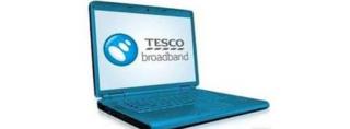 Tesco broadband on a laptop