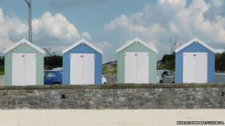 Artist's impression of beach huts in Weston-super-Mare