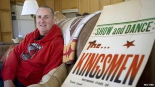 In this April 16, 2009, file photo, Jack Ely, co-founder of the early 60"s band The Kingsmen and best known for his 1963 rendition of the song "Louie, Louie", poses for a photo at his home in Terre Bonne