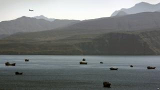 Ships in the strait of Hormuz
