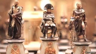 Napoleon and his marshals rendered as chess pieces