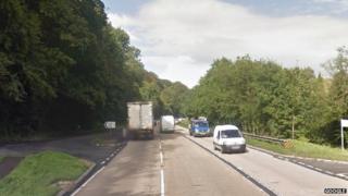 The A417 near Birdlip, Gloucestershire