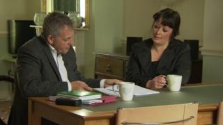 Kathryn Beckett with Spotlight journalist Chris Moore