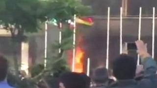 Pictures of a burning hotel in an Iranian city got a huge reaction - both inside and outside the country
