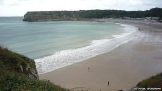 Traeth Lystep yn Sir Benfro