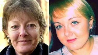 (o'r chwith) Alice McMeekin a Katie Jenkin