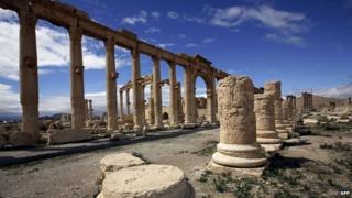 Частичный вид на древний город Пальмира - 14 марта 2014 года