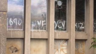 Church graffiti Pic: Brian Innes