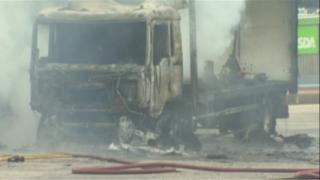 Fire at Asda in Llangefni
