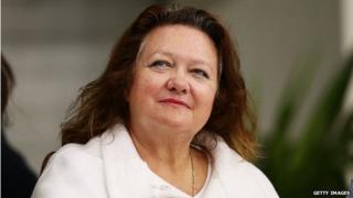 Gina Rinehart attends the Australian National Swimming Championships in Sydney, Australia on 9 April 2015