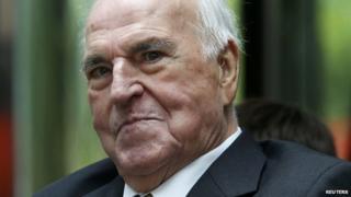 Former German chancellor Helmut Kohl attending an unveiling ceremony of bust of German artist Kaethe Kollwitz in Berlin on 26 June 2013.