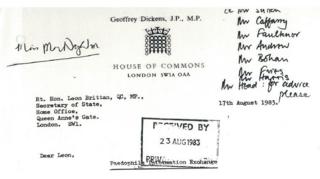 Letter to Leon Brittan