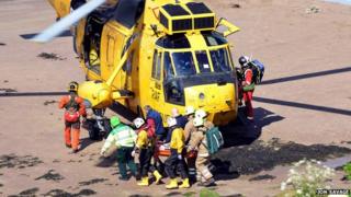 Rescue crews at the scene